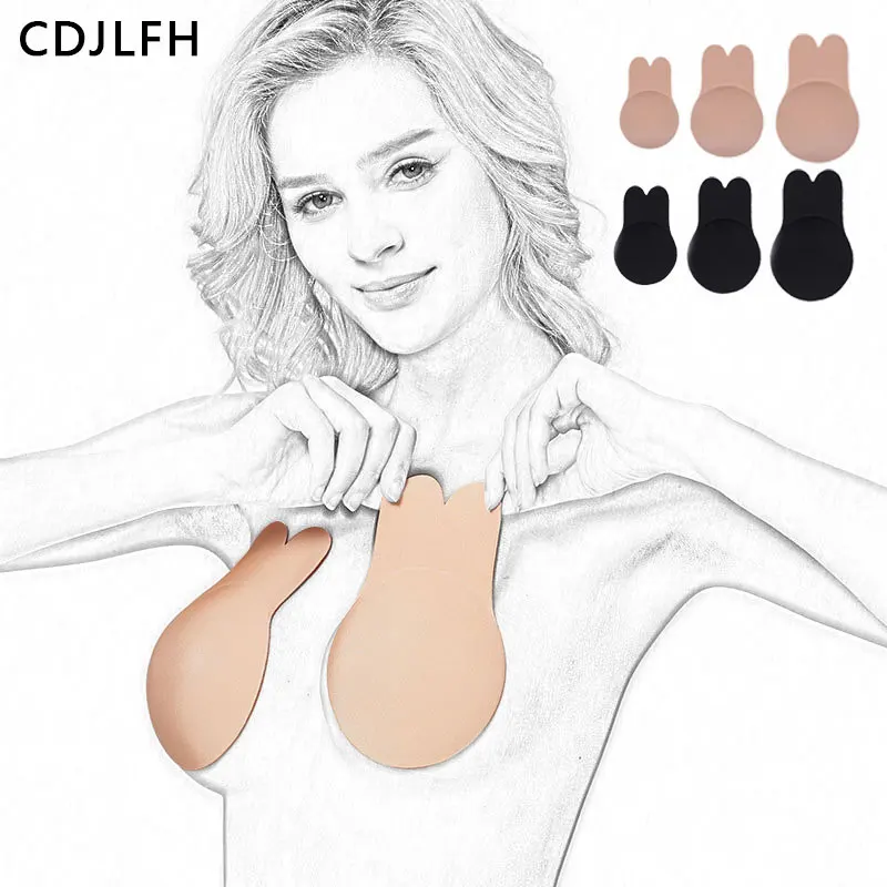 

Women Invisible Bra Super Push Up Strapless Self Adhesive Sticky Bandage Wireless Bralette Nipple Cover Bralette Party Dress Bra