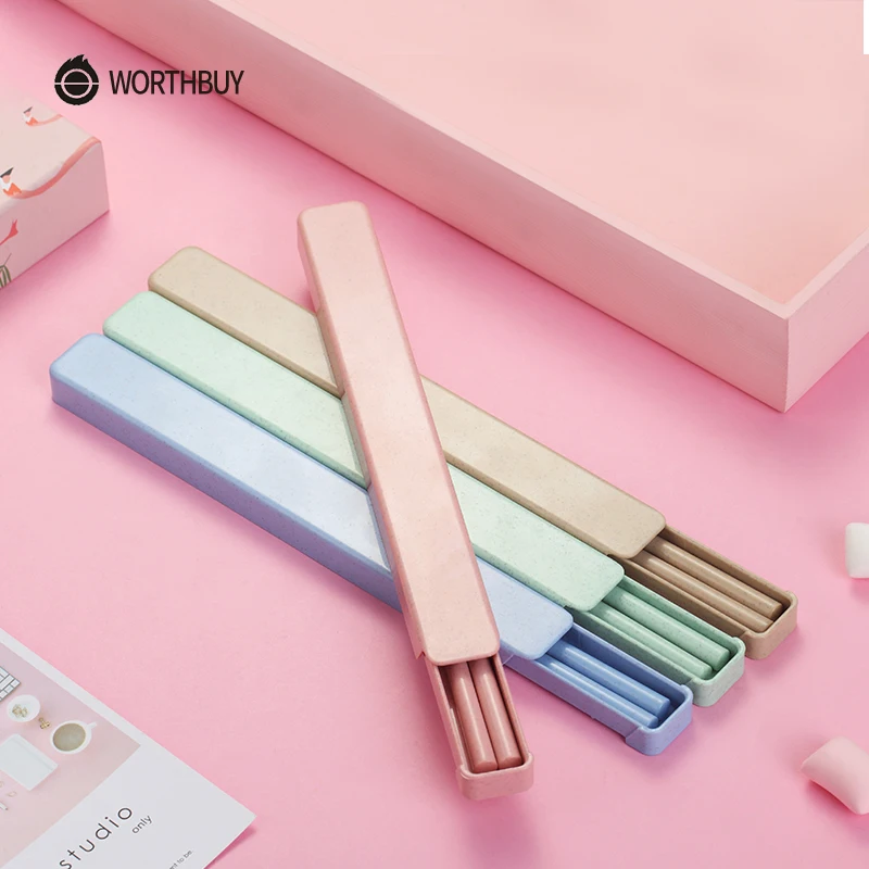 WORTHBUY 304 китайские палочки для еды из нержавеющей стали, пшеничная солома, портативные палочки для путешествий для палочек, многоразовые палочки для еды для суши, Хаши
