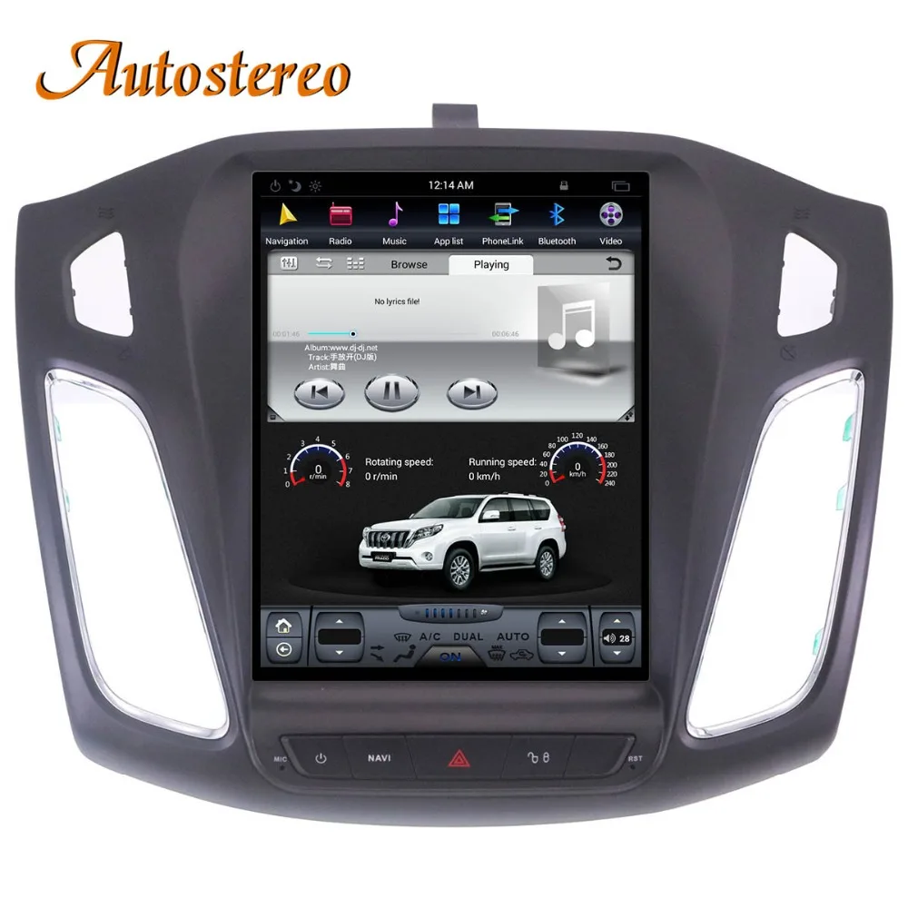 Best Android 9.0 4GB DSP Tesla style Car NO DVD Player GPS Navigation For Ford Focus 2012-2018 navi stereo headunit multimedia player 2