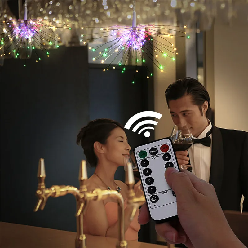 

50PCS LED Lamp Wireless Remote Control Waterproof Explosion Ball Copper Fairy String Lights Christmas Wedding Holiday Decoration