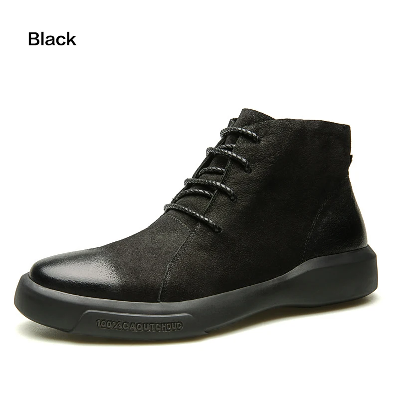 Chelsea Retro Botas Outono Não Dos Sapatos slip Forma Black Novos Couro 2018 15 Da Casuais Homens Martin De 6d8BqnO6