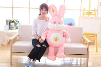 

stuffed toy huge 150cm cute pink rabbit plush toy carrot rabbit soft doll hugging pillow christmas gift s2868