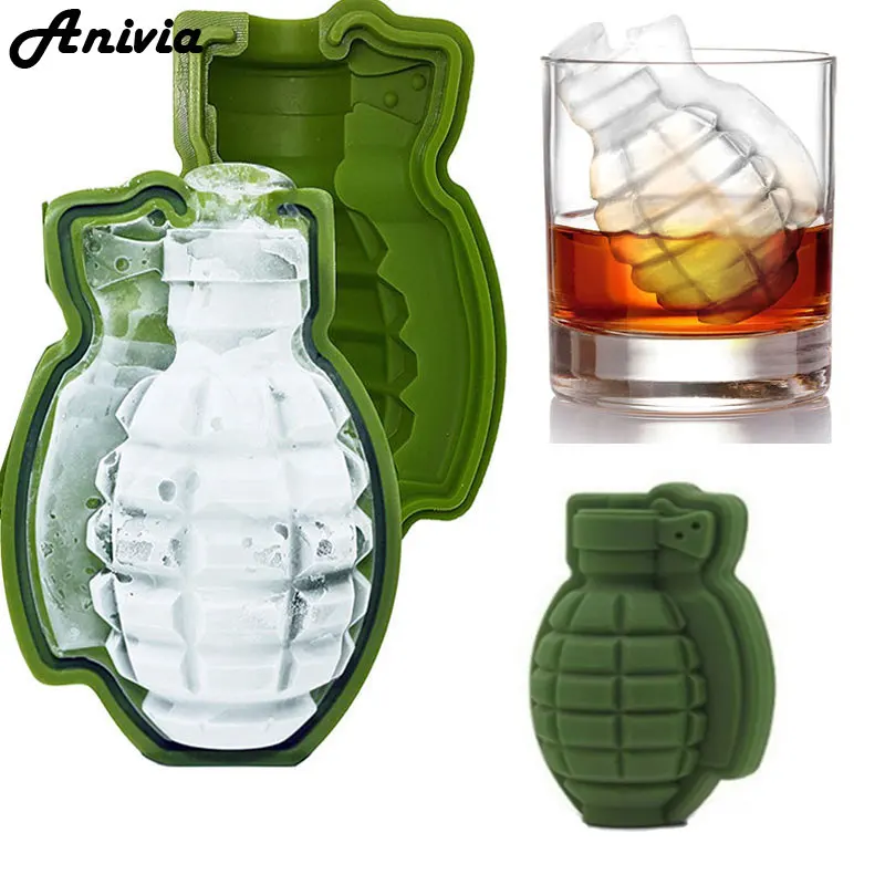 

New 3D Grenade Shape Ice Cube Mold Ice Cream Maker Party Drinks Silicone Trays Molds Kitchen Bar Tool, A Great Mens Gift