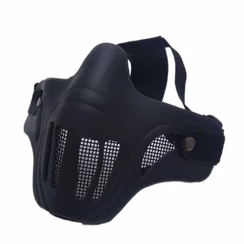 

Outdoor Half Face Tactical Protective Mask Camping Metal Steel Net Breathable Hunting Tactical Protective Airsoft Masks