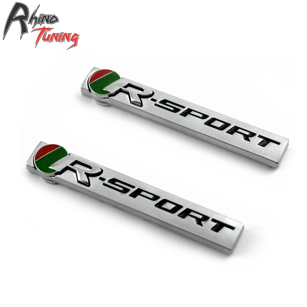 

Rhino Tuning 2PC R-Sport Racing Luxury Car Body Trunk Lid Plating Metal Stickers Emblem Fit XE XF F-PACE Auto Styling 20502