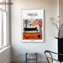 Freud psicoanalista sofá ainda vida, posteres e impressões em tela, pintura de arte, imagem para a parede, sala, corredor, clínica