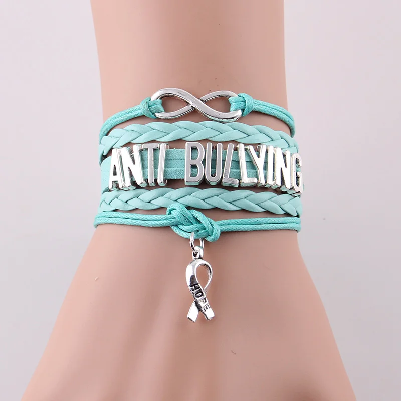 Little Minglou Infinity Hope Anti Bullying Bracelet Medical Ribbon Little Minglou Infinity Hope Anti