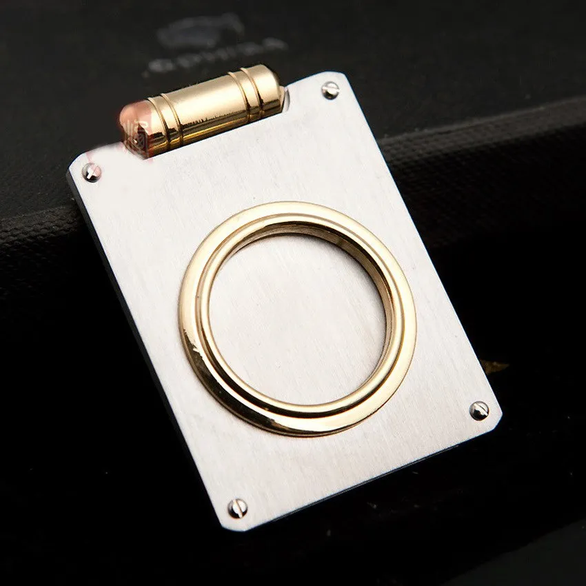 

New 1pcs Square Cigar Cutter Single Blade Plated Pocket Gadgets Zigarre Cutter Knife Cuban Cigars Scissors Cigar Accessories