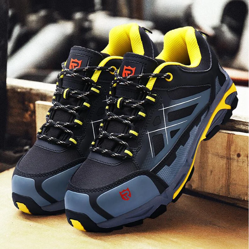 

LARNMERN Work&Safety Boots Steel Toe Cap Shoes Breathable Spring Summer Rubber Non-slip Anti-static For Work Reflevtive In Night