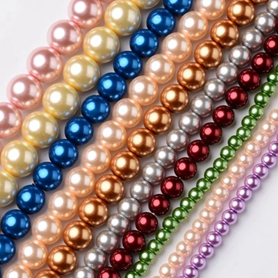 10 нитей Ассорти размер стеклянные жемчужные бусины для сережек Ожерелье Изготовление ювелирных изделий DIY Аксессуары смешанные цвета
