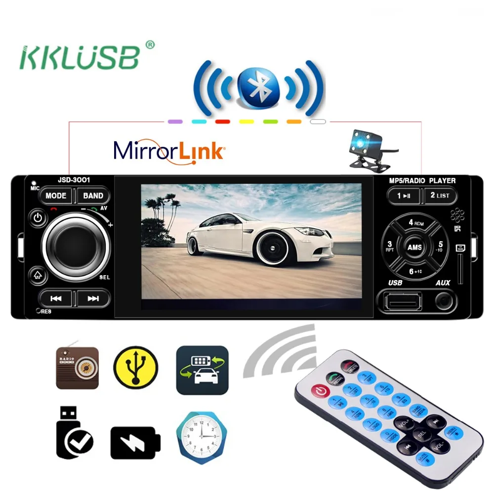 Автомагнитола Bluetooth Автомобильная стерео радио JSD 3001 12 В в dash FM Aux вход приемник SD