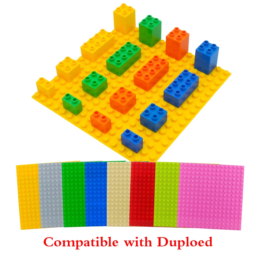 

BIg Size DIY Building Block Base Plate Bulk Plastic Parts Compatible City Duploinglys Bricks Toys for Children Boy New Year Gift
