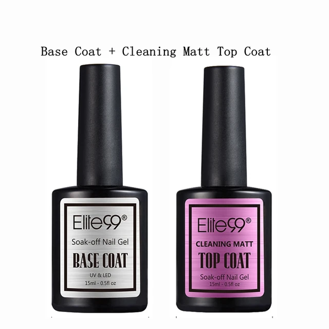 Elite99 Weg Tränken Base Top Coat Gel Nagellack UV 15 ml Transparent Keine Wischen Matt Top Mantel Reinigung Primer gel Polnischen Maniküre