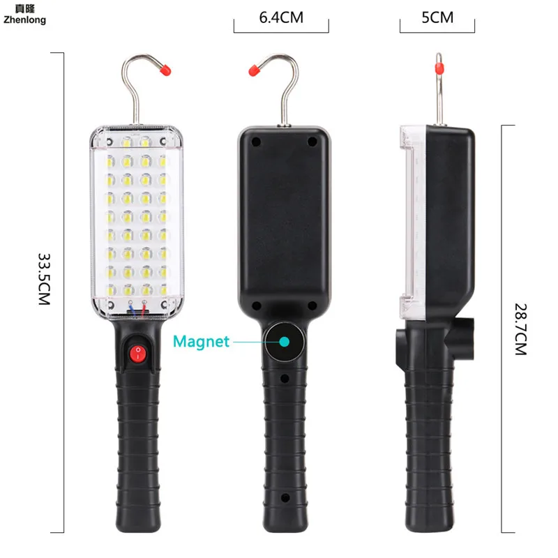USB Перезаряжаемый рабочий фонарик Магнитный фонарик для осмотра фонарь крючок подвесной светильник для ремонта автомобиля Кемпинг Туризм 34 светодиода
