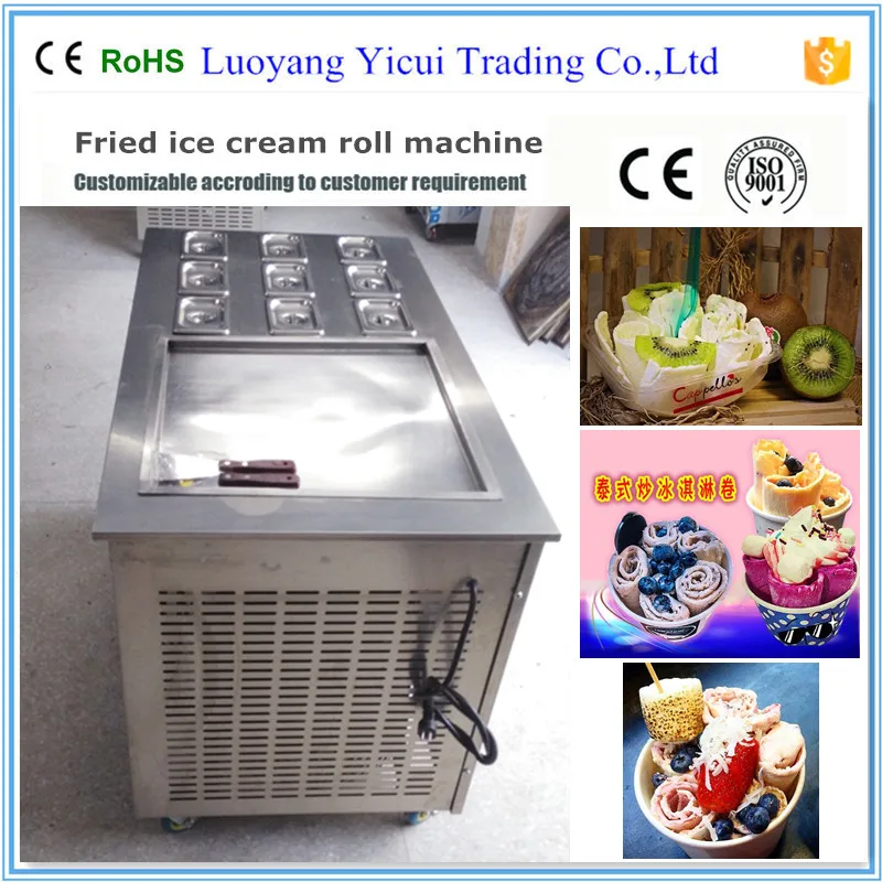 Hot Sale Thailand Fry Ice Cream Machine/ Flat Pan Fried Ice Cream Maker