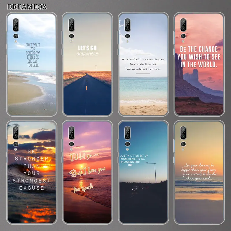 

DREAMFOX N103 Landscape Text Soft TPU Silicone Cover For Huawei Mate 20 8 9 10 Lite Pro Nova 3 3e 3i 4 4e Case