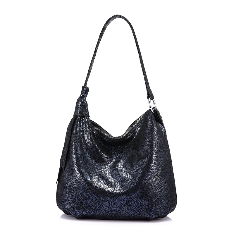 REALER сумка женская из натуральной кожи модные сумки для женщин большие сумки на плечо дамская сумка хобо высокого качества - Цвет: Dark Blue