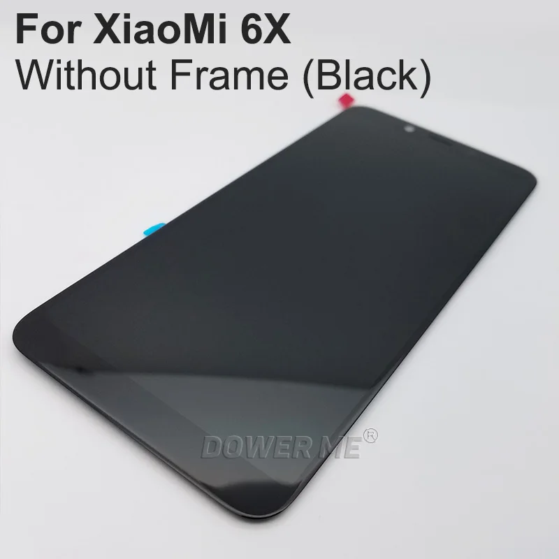 Dawer Me ЖК-дисплей дигитайзер сенсорный экран в сборе с передней рамкой для Xiaomi 6X Mi6x 5,99 ''дюймов черный белый - Цвет: Without Frame  Black