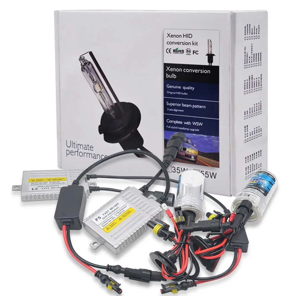 H7 xenon fast bright F5 ballast HID light kit 12V 55W H1 H3 H4 H8 H9