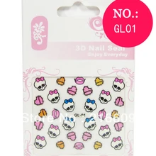 500 компл./лот 3D Monster Highs белые черные черепа розовый бант наклейки для ногтей DIY декоративные наклейки 24 стиля DHL