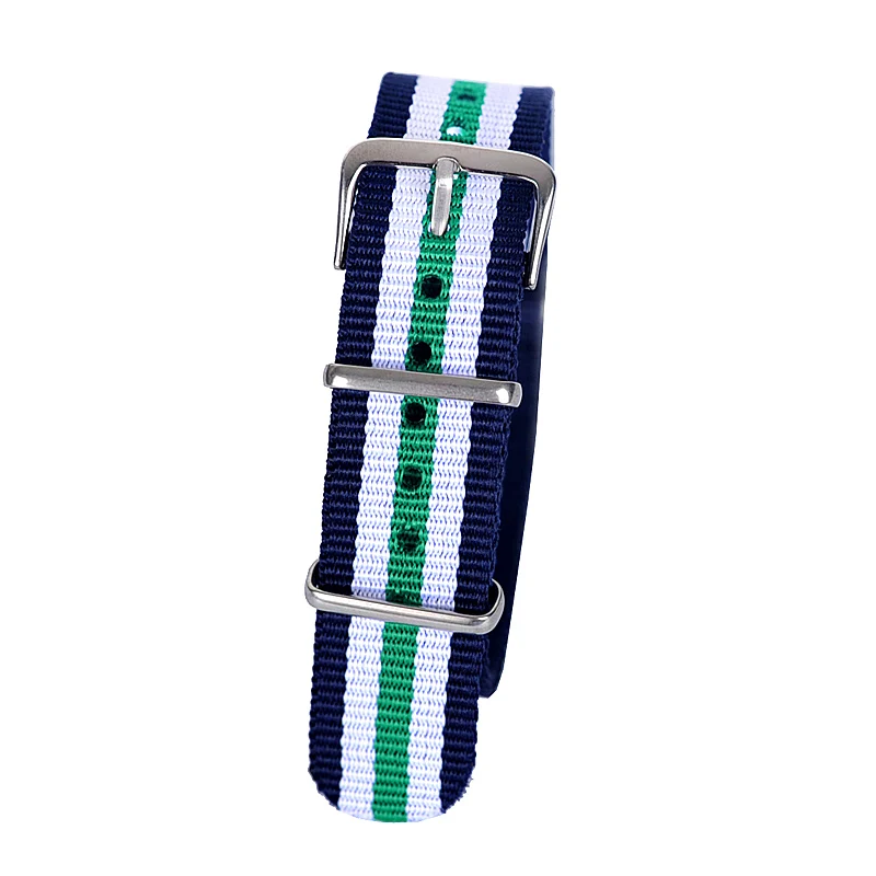 18 20 22mm dark blue white green Sport nato fabric watch band straps