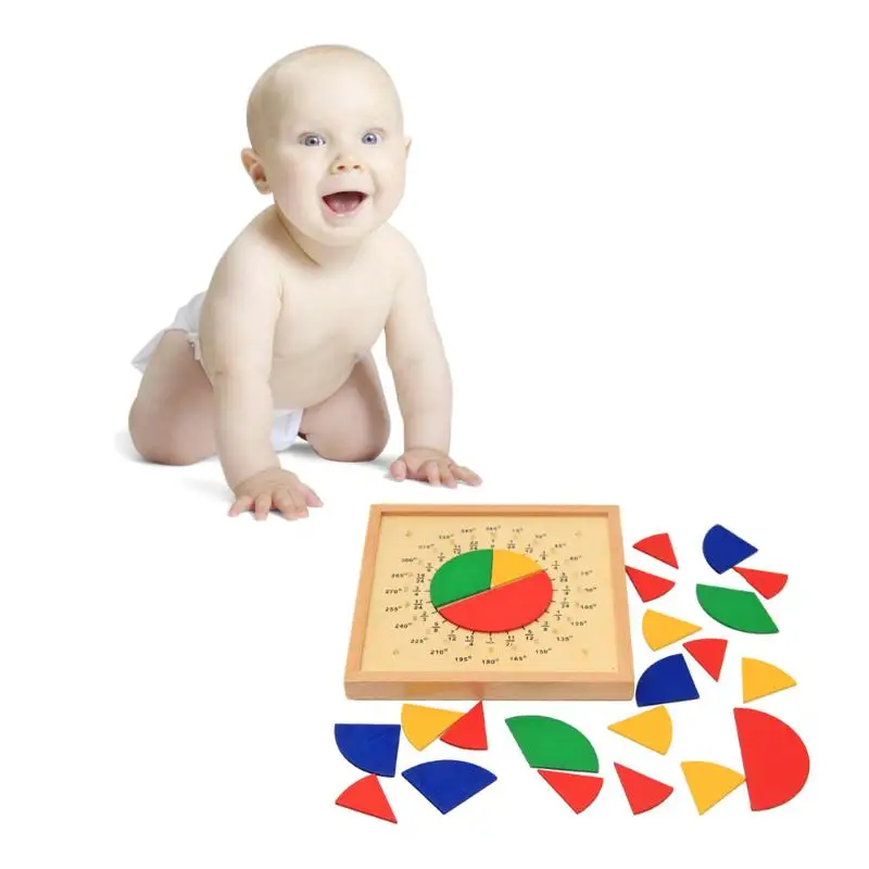 

1PCS Wooden Fraction Board Kids Children Mathematics Division Educational Toy Intellectual & Interest Development Children's Toy