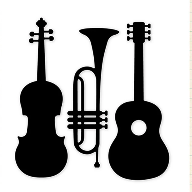 9pcs Guitar Notes Piano Metal Cutting Die Scrapbooking DIY Different Musical Instruments Steel Stencil Decorative Craft Card Laz-Tipa