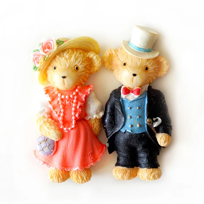 1 пара каваи 3D смолы свадебные медведь магниты на холодильник стикер s магнит наклейка для дома/Свадебные украшения детские игрушки