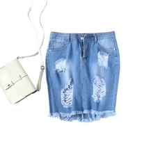 Женская летняя джинсовая юбка с высокой талией в стиле ретро с разрезом и высокой талией