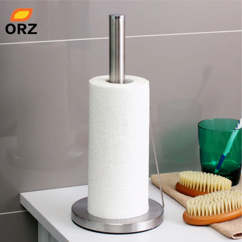 

ORZ Stainless Steel Roll Paper Stand Holder Rack Tissue Box Toilet Paper Holder Kitchen Storage Organizer Bathroom Shelf