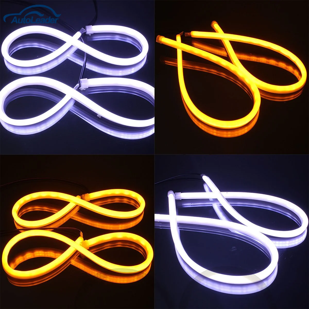 

2 x 45cm Led Car Headlight Flexible Strip Turn Signal lamp Angel Eye DRL Styling Fog Parking Daytime Running Light