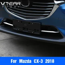 Vtear для Mazda CX-3 CX3 2017 2018 2019 аксессуары автомобилей Передняя решетка гриль Нижняя крышка Накладка кузова ABS хром матовый