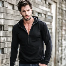 Уличная весенне-осенняя мужская рубашка с длинным рукавом с капюшоном Половина на молнии Спортивная походная альпинистская Мужская куртка с капюшоном