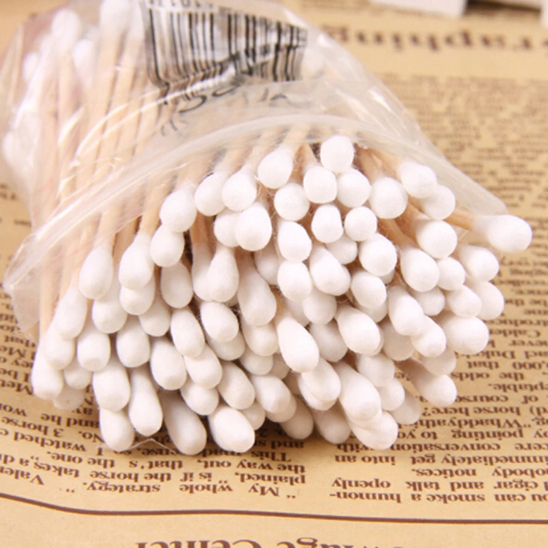 

Cotton Swab Double Head Ended Clean Cotton Buds Ear Clean Tools with Cylinder Acrylic Cotton Swab Case