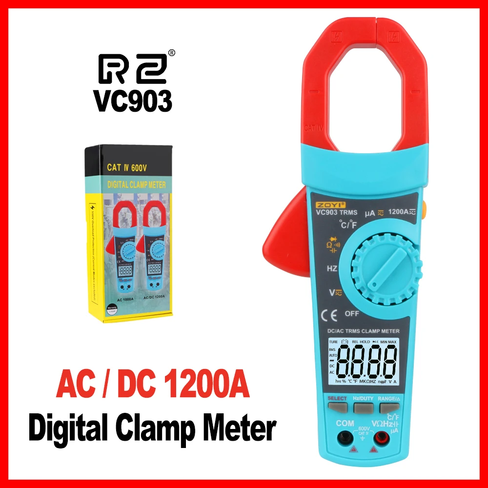 

High Quality Measuring Digital Clamp Multimeter with Capacitance Testing AC and AC/DC Voltage meter Temperature VC902/VC903