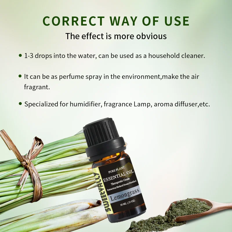 Lemongrass эфирные масла для ароматерапии диффузоры Органическое средство снятия