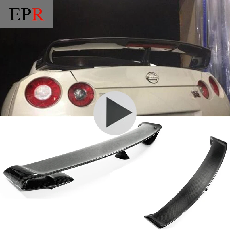 

Car-styling Carbon Fiber OEM Rear Spoiler Glossy Finish Fibre Trunk Wing Racing Auto Body Kit Trim For Nissan R35 GTR CBA DBA