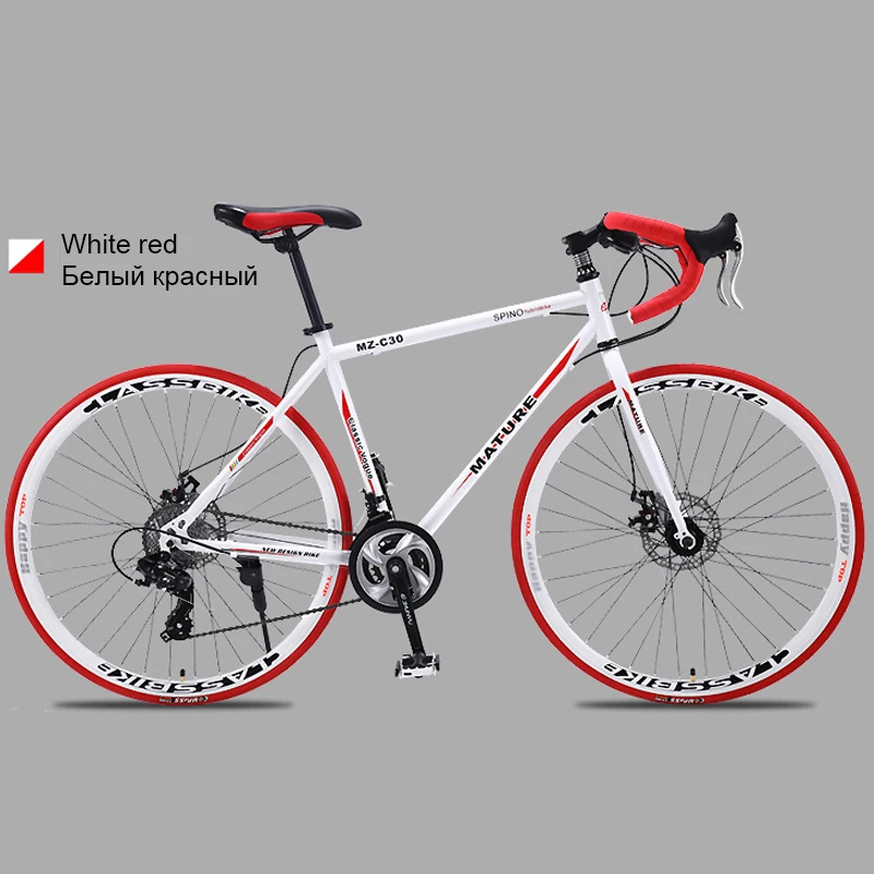 Excellent 700c road bike 21 27 and 30 variable speed double disc brake ultra light Aluminum alloy road bike adult bicycle 14