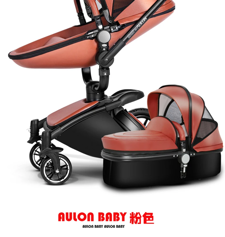 AULON 3 in 1 Baby Stroller 360 Degree Rotate Carriage Gold Frame PU Pram EU  Safety Car Seat With Bassinet Newborn|stroller 3 in 1|stroller 3stroller  stroller - AliExpress