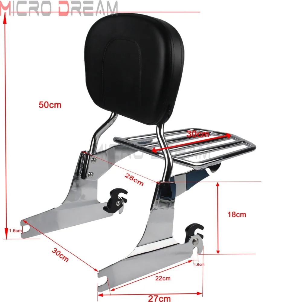 Съемная спинка Сисси Бар мотоцикл плоский багажный стеллаж задний пассажирский коврик для Harley Softail Fat Boy Стандартный ночной поезд