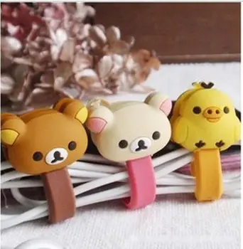 

10PCS/lot Cartoon buttoned Bear Fixed Line Clamp Cable Wire Organizer Cable Clip Tidy Cord Holder