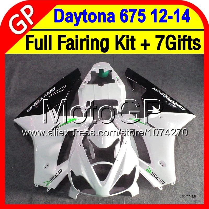 7 7gifts + Кузов ТРИУМФА 12-13 Глянцевый белый Daytona 675 2012 2013 Daytona675 42P84 12 Белый черный 13
