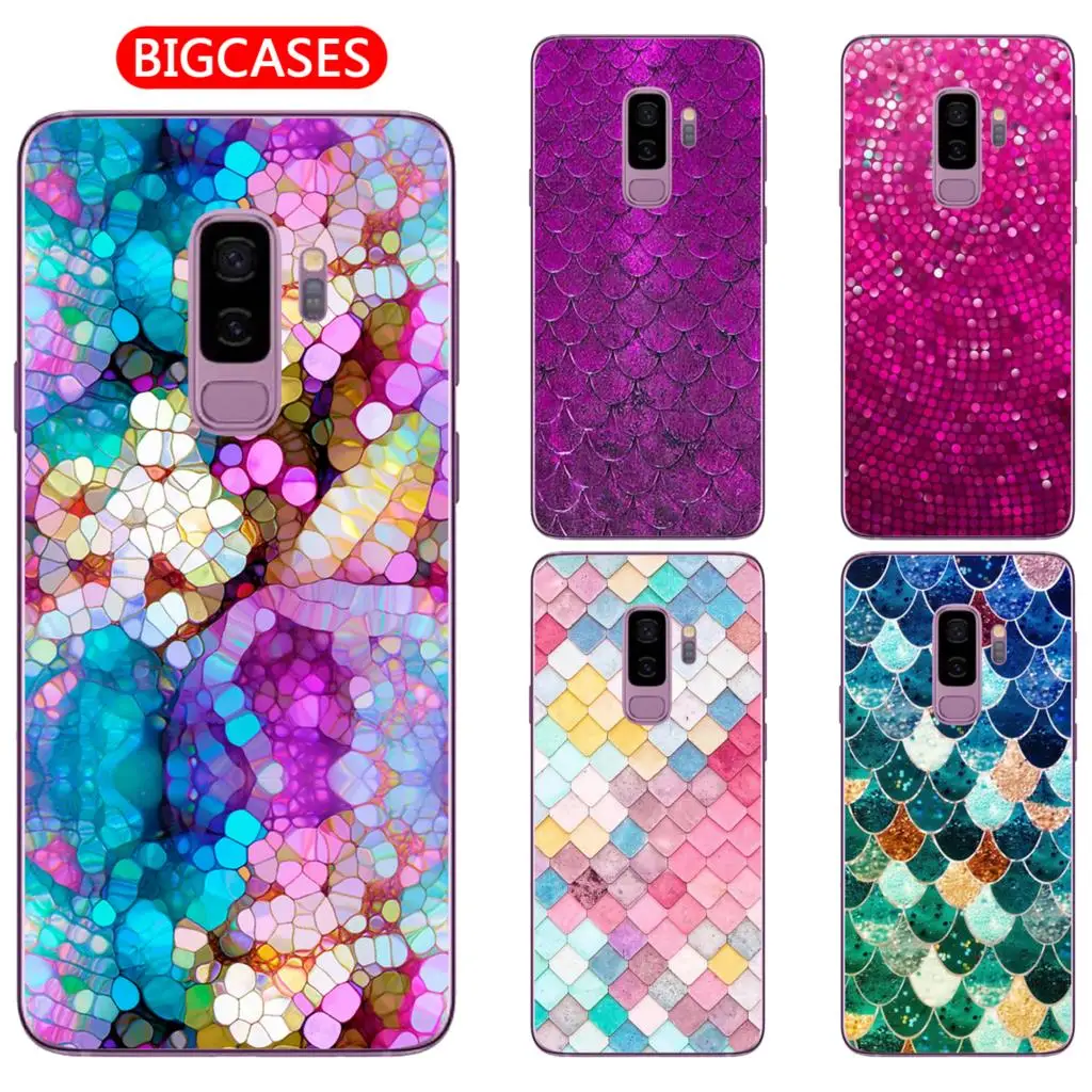For Samsung Galaxy S9 Plus Case Cover 6.2&quot Soft TPU Silicone Popular Cute Happy Color Fish Scale Flower Painted Phone Back |