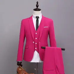 Индивидуальный заказ женихов Для мужчин костюм Нотч Жених Смокинги для женихов розовый Для мужчин Костюмы как свадебный костюм Best человек