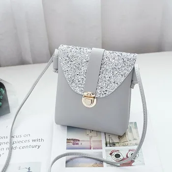 

women small bling bling shoulder bag lady's mini cute solid color Glossy handbag cover opening bag cross body bolsas feminina
