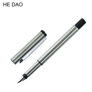 

HE DAO Silver Metal Vector Fountain Pen 0.5mm Nib Full Metal Body Pens Business Gift Writing Calligraphy Office Supplies