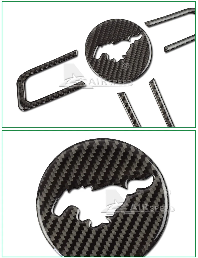 carbon fiber steering wheel cover for ford mustang (3)