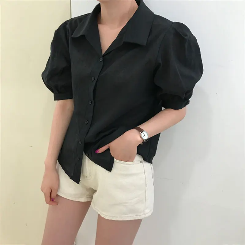 HziriP Hong Kong Style Chic Удобные Свободные Простые повседневные рубашки с короткими