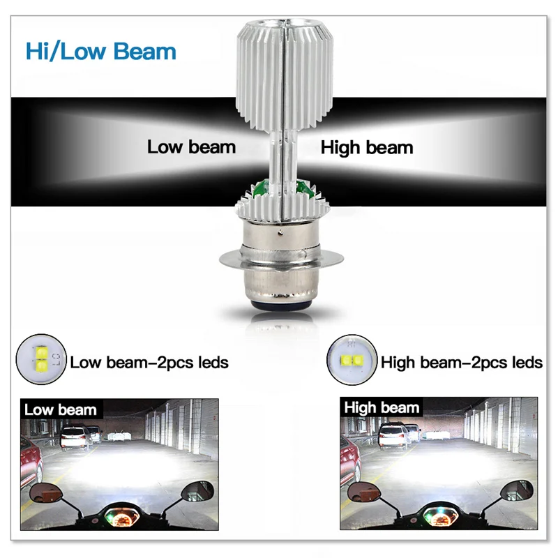 LED Headlight Bulbs Head Fog Lamp Light Bulbs P15D H6M For YAMAHA Bear Tracker Bruin 250 Big Bear 350 400 Blaster 200 Breeze 125