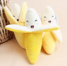 Новый Дизайн Собак Pet Puppy Cat Плюшевые Play Sound Chew Squeaker Одного Высказывания Фрукты Банан Игрушки 17 см Желтый